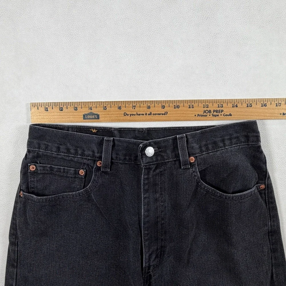 Vintage Levis 505 Mens 30x36 Regular Fit Straight Leg Black Jeans Made in USA